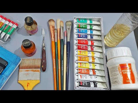 Oil painting material you need// Oil painting tutorial Ep:2