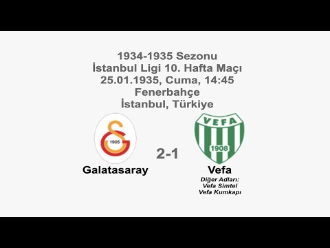 Galatasaray 2-1 Vefa 25.01.1935 - 1934-1935 Istanbul League Matchday 10