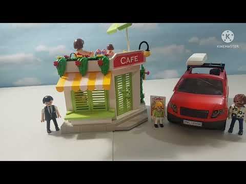Playmobil Summer Fun. Harbor Cafe & Family SUV.
