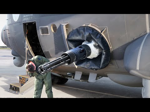 Loading the Monstrously Powerful US AC-130 Before Firing All Its Cannons
