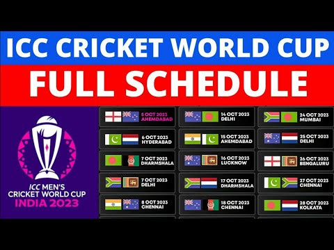 ICC World Cup 2023 Schedule: Fixtures, Venues, Matches & Timings | ODI World Cup 2023 Timetable |