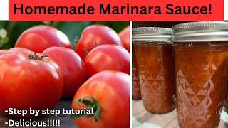 How To Make & Can Marinara Sauce From Fresh Tomatoes | Step by step tutorial | DELICIOUS!
