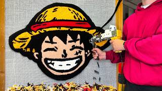 ASMR Rug Tufting | Monkey D. Luffy Rug (Start To Finish)