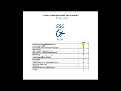 CIMA MCS November 2019 - GSC - Pre-seen Analysis