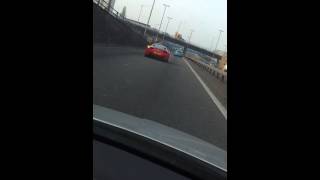 preview picture of video 'Casual Ferrari 458 Italia leaving Birmingham'