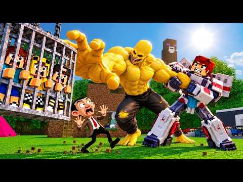 ماين كرافت لكن تحولت روبوت خارق وانقذت عبوسي وكعبول وجيجي من العمالقة 😱😨 #فلم_ماين_كرافت