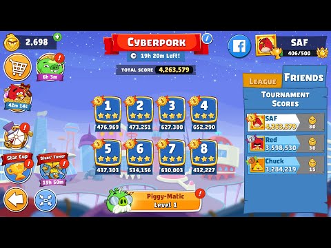 Angry Birds Friends. Cyberpork (21.01.2026). All levels 3 stars. Passage from Sergey Fetisov
