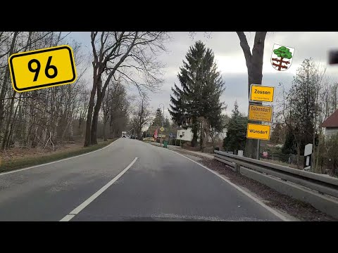 Drive Around in Germany Ortsdurchfahrt Dabendorf Zossen und Wünsdorf auf B96 drive in Germany