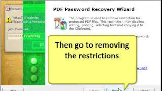 How to remove the Permissions password in a PDF file