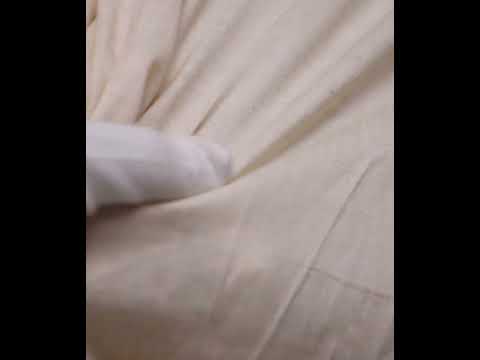 Plain Natural Tussar Silk Cotton Blend 97 GSM Handwoven Fabric — video