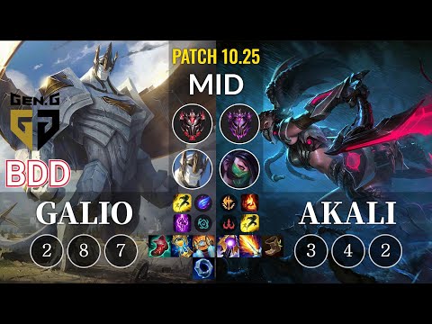 GEN Bdd Galio vs Akali Mid - KR Patch 10.25