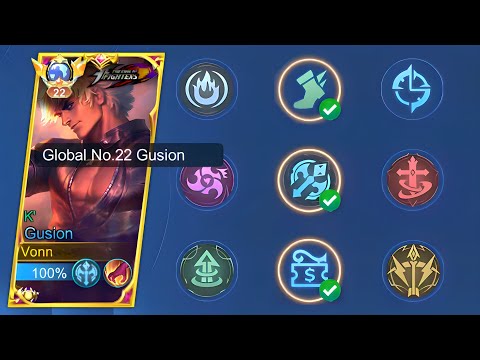 Top Global GUSION RECOMMENDED EQUIPMENT For SOLO Rank Game!!💯🔥