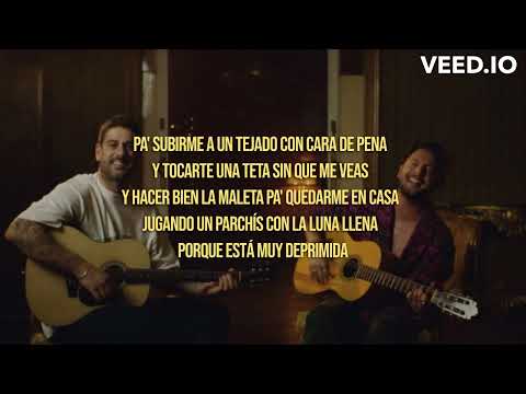 Melendi & Manuel Carrasco - Con La Luna Llena (LETRA) Sentado en un coche de hielo