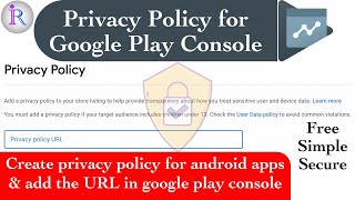 How to create Privacy Policy for Android Apps and how to add Policy URL in Google Play Console.