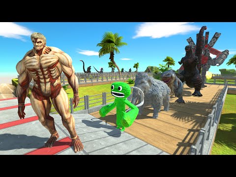 Armored Titan Oasis Death Run VS Titan Speakerman - Animal Revolt Battle Simulator