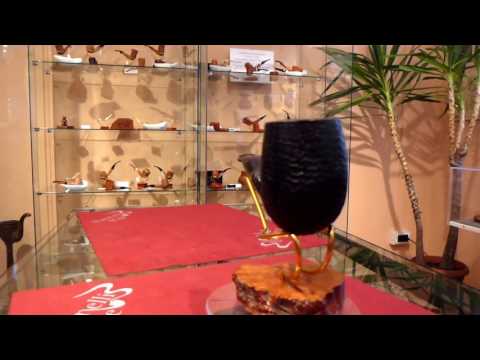 Pipa radica half bent sabbiata fatta a mano - www.paronellipipe.it