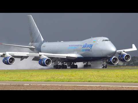 SPECTACULAR HEAVY STORM CROSSLANDINGS Winds up to 100km/h! Amsterdam Schiphol Airport
