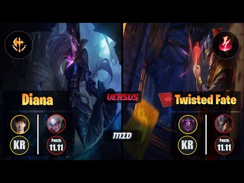 Kuro DIANA (Mid) [Conqueror] VS TWISTED FATE - Master KR Patch 11.11
