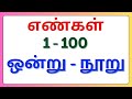 Learn Tamil Numbers 1 100 எண்கள் 1 100 Tamil Numbers In Words For Kids Kidsfunzone 01
