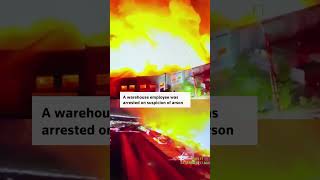 Massive fire destroys Kimberly-Clark toilet paper warehouse in Ontario, California overnight