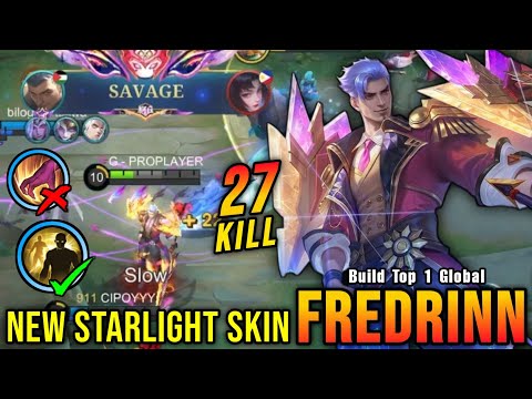 SAVAGE + 27 Kills!! Royal Marshal Fredrinn New STARLIGHT Skin!! - Build Top 1 Global Fredrinn ~ MLBB