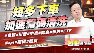 短多下車、加速籌碼清洗#台股#川普#中東#降息#華許#ETF #cpi#期貨#融資｜小武哥投資事務所｜陳武傑 (圖)