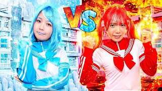 どみちゃん偉い!よく破らなかった!w - 氷の学校 VS 炎の学校!?学校生活の違いがヤバすぎた・・・【対決】
