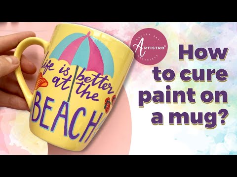 How to paint a mug with acrylic paint pens. How to cure acrylic paint on ceramic.