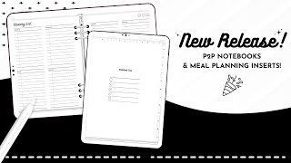 P2P New Release 🎉 BRAND NEW P2P Notebooks + Meal Planning Planner Inserts are Here! 🤩