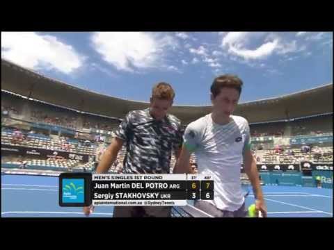 Juan Martin Del Potro v Sergiy Stakhovsky highlights - Apia International Sydney 2015