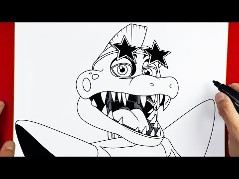 How to Draw Montgomery Gator FNAF - Security Breach Five Nights At Freddys