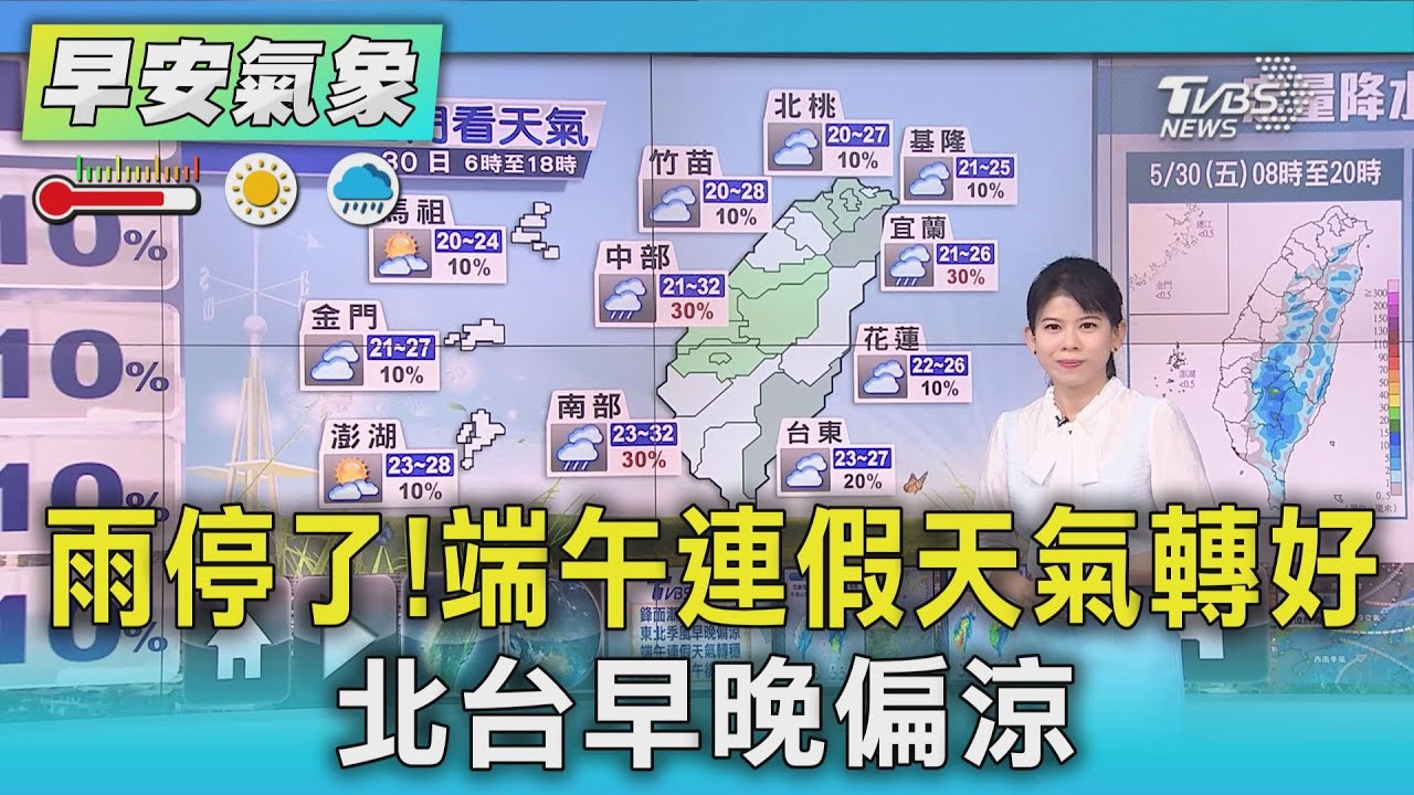 天氣/雨停了!端午連假天氣轉好 北台早晚偏涼
