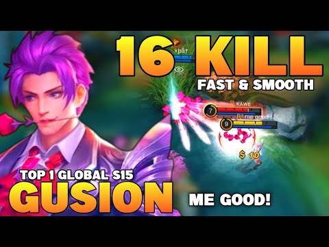 Top 1 Global Gusion S15 | 16Kills Fast & Smooth Dagger Combo,Insane Dmg. | Gusion Gameplay | MLBB✓