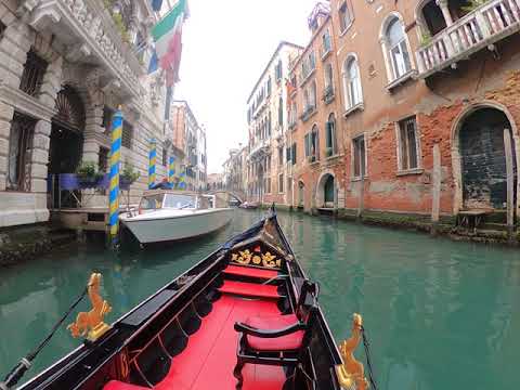 Gondola ride on the canals of Venice 4K