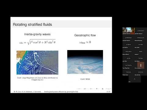 TRR181 Seminar Series: "Inertia-gravity-wave diffusion by geostrophic turbulence...", by Michael Cox