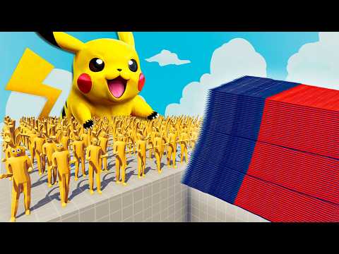 200x PIKACHU + 1x GIANT vs EVERY GOD - Totally Accurate Battle Simulator TABS