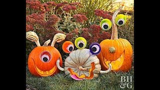 Top 40 Best Pumpkin decorating ideas for halloween seed carving trellis