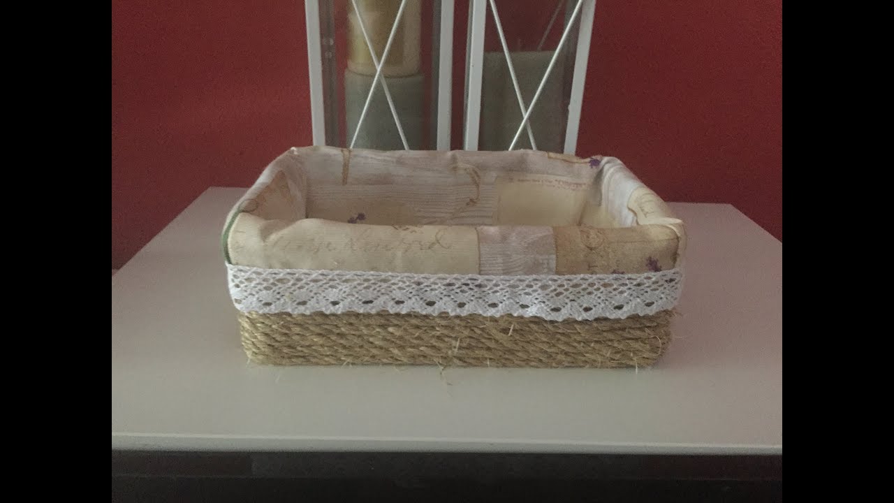 Cómo hacer una bonita y practica caja de cuerda y funda de tela muy fácil