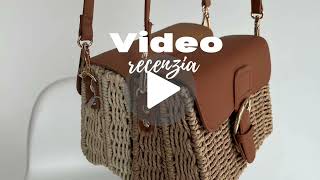 Slamená crossbody kabelka - prírodná ecru