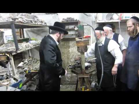 R' Aharon Mordechai Rokeach of Belz Making Tefilin For His Son - Cheshvan 5773