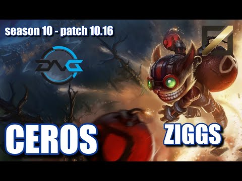 【韓国サーバー/D3】DFM Ceros ジグス(Ziggs) VS サイラス(Sylas) MID - Patch10.16 KR Ranked【LoL】