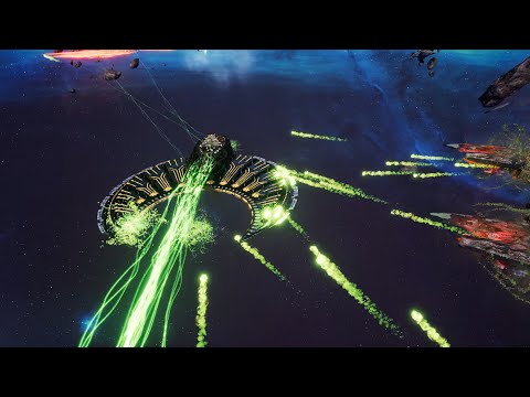 Death Guard vs Necrons - Skalgrim Mod - Massive Battle - Battlefleet Gothic Armada 2