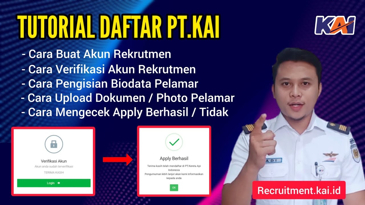 TUTORIAL LENGKAP DAFTAR PT.KAI | Mulai Dari Buat Akun KAI Sampai Cara Pengisian Recruitment.kai.id