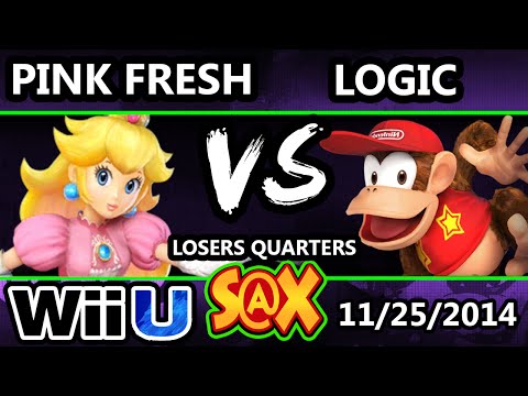 S@X - Pink Fresh (Peach) Vs. VGBC | Logic (Villager, Diddy) SSB4 Losers Quarters - Smash 4 Wii U