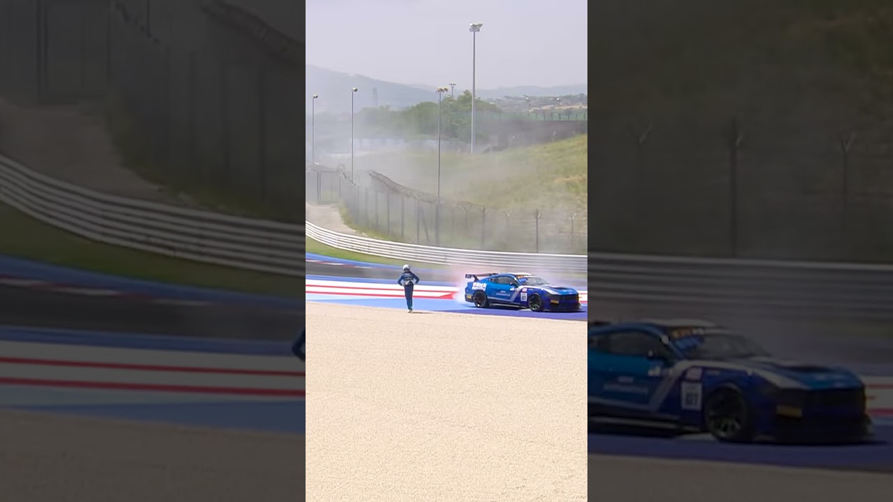 Mustang causes FULL course yellow! 😳