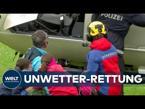 HEFTIGE UNWETTER: Wanderer mussten in Bayern per Hubschrauber gerettet werden