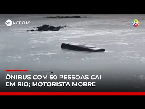 Ônibus com 50 pessoas cai no Rio Tocantins e motorista morre afogado | #SBTNoticias