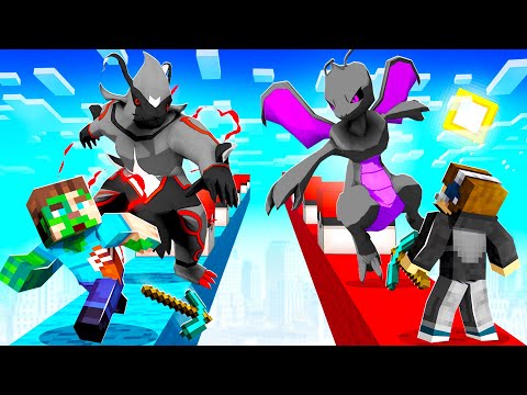 *FUSION* POKEMON LUCKY BLOCK RACE In MINECRAFT