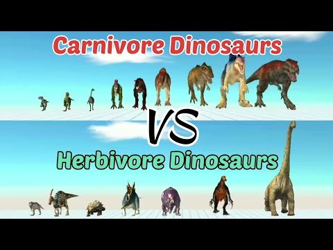 Tournament 5vs5 Carnivore VS Herbivore Dinosaurs part 01, Animal Revolt Battle Simulator, ARBS