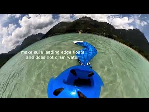 How to start a foil kite out of water / Wasseraufbau einer Matte/Foilkite